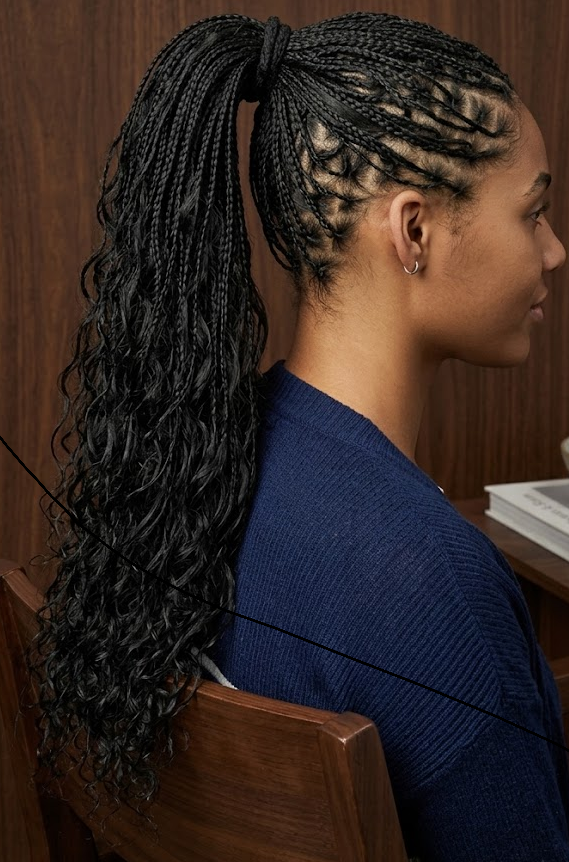 Feed-In Braids with Wavy Extensions hairstyle inspiration photo